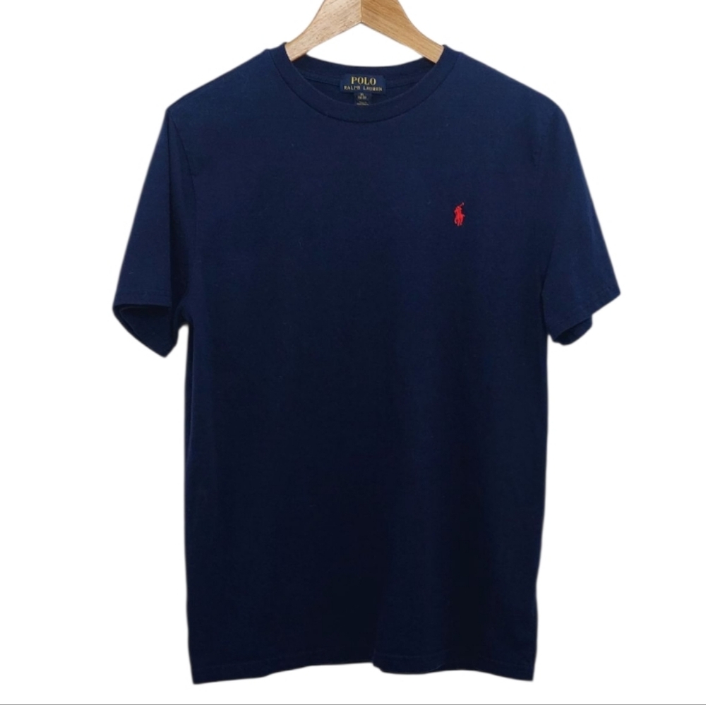 Polo Ralph Lauren Boys Size XL 18-20 Shirt Top Dark Blue Red Pony Logo